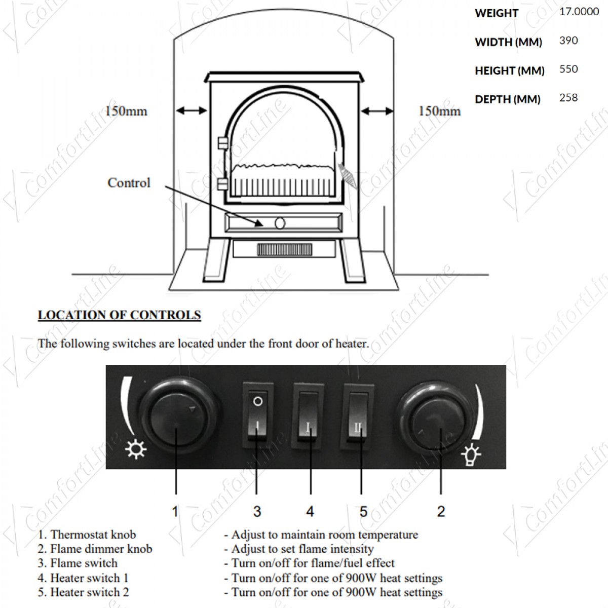 Ezee Glow Wee Hugo Electric Stove - Comfort Line Ireland