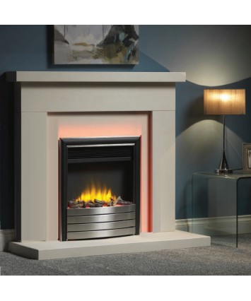 16” Inset Electric Fire with Chrome/Black Fascia 