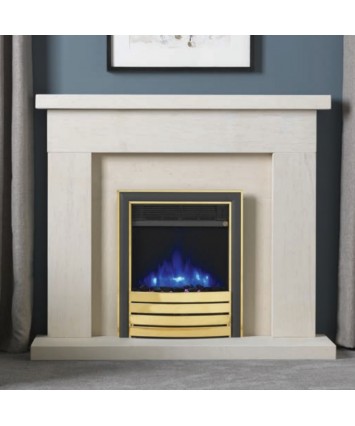 16” Inset Electric Fire with Brass Elite Fascia 