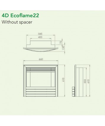 Infinity 4D Ecoflame 22” Inset Electric Fire Chrome/Black Fascia