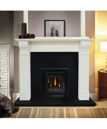 Tara Marble Fireplace with contemporary big Insert Stove 9kw