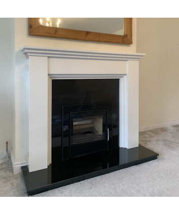 Antoinette white polished fireplace