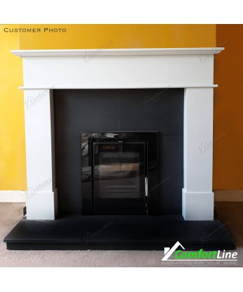 Balmoral White Marble fireplace with Vitae insert Stove