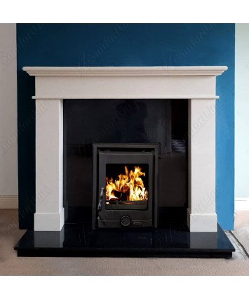 White Balmoral fireplace with enamel Henley inset stove