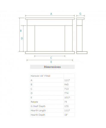Hanover 44 fireplace set