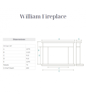 William 54" Fireplace